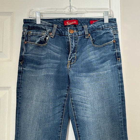 Vintage Seven7 Brand Boot Cut Jeans, Size 6 Factory Distressing Excellent - Picture 2 of 7